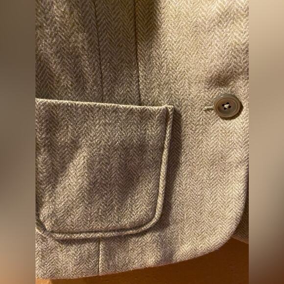 Old Navy Blazer Vintage Wool Blend Herringbone Beaded Lapel Sage Green small - Picture 4 of 5
